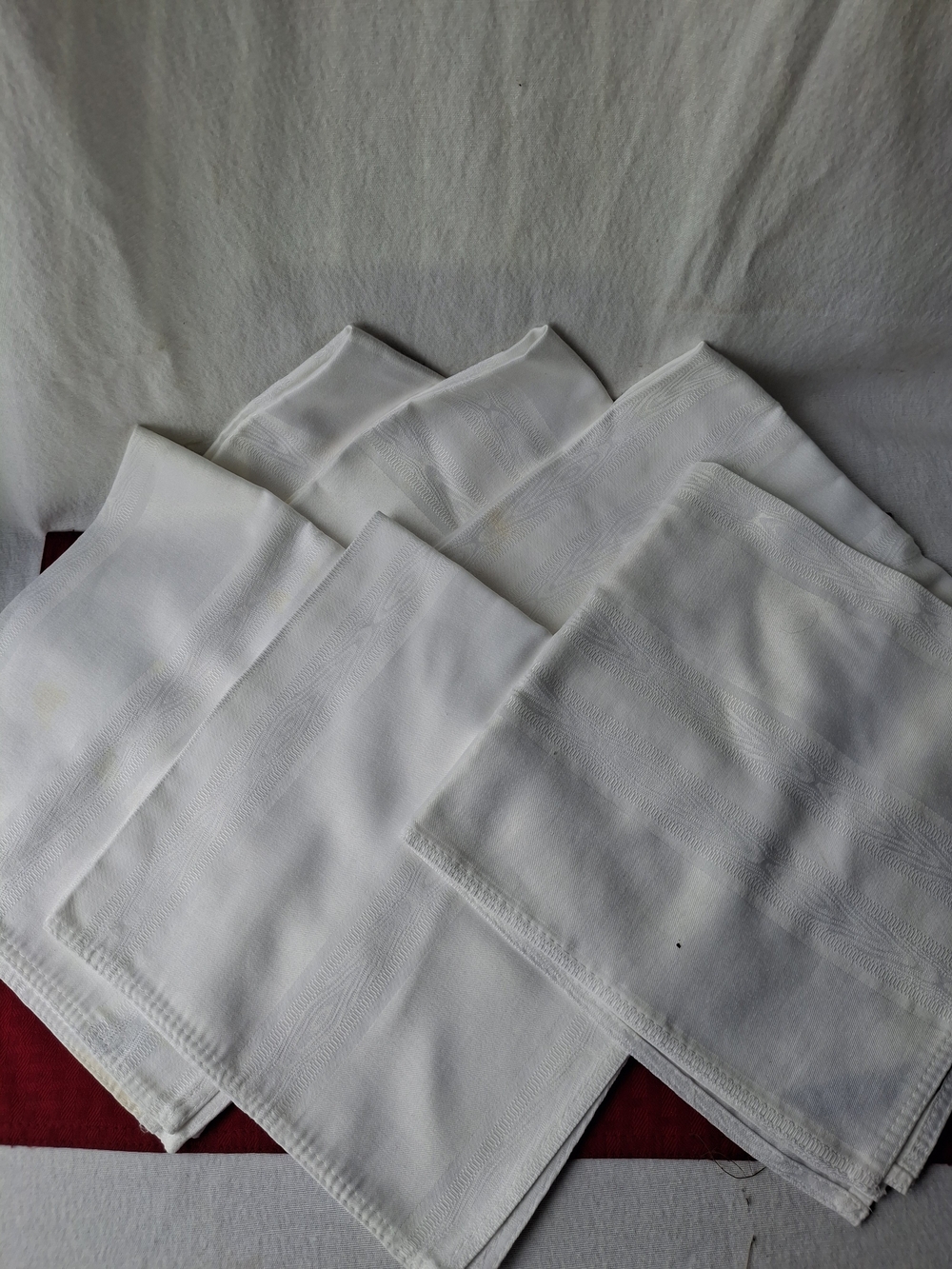 Ralph Lauren Dinner Napkin 6 Pc Set - Classic White Linens 20 ×20 Ins